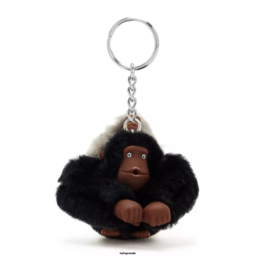 Women Keychains Kipling Black Tonal Mom And Baby Mom and Baby Sven Monkey Keychain FHZD688