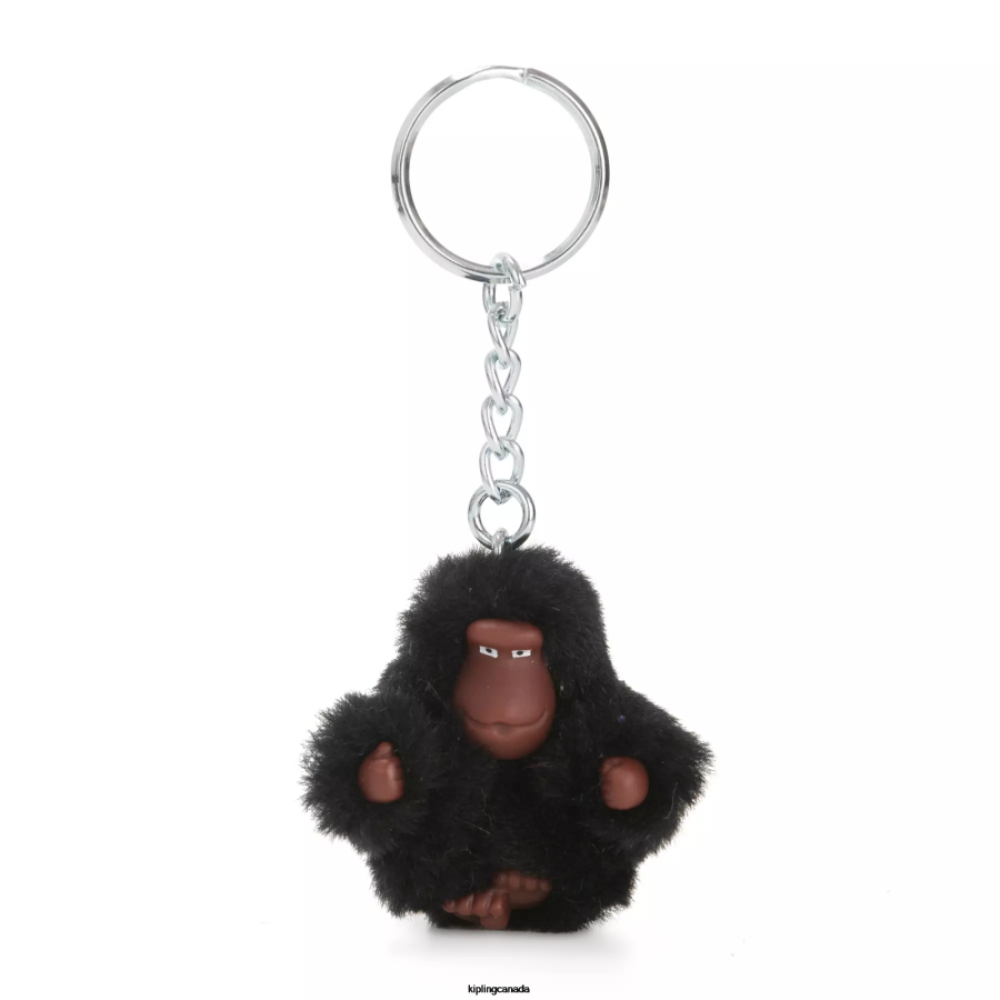 Women Keychains Kipling Black Tonal Sven Extra Small Monkey Keychain FHZD724