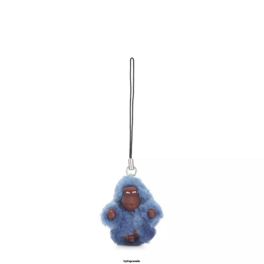 Women Keychains Kipling Blue Buzz Sven Extra Small Monkey Keychain FHZD699
