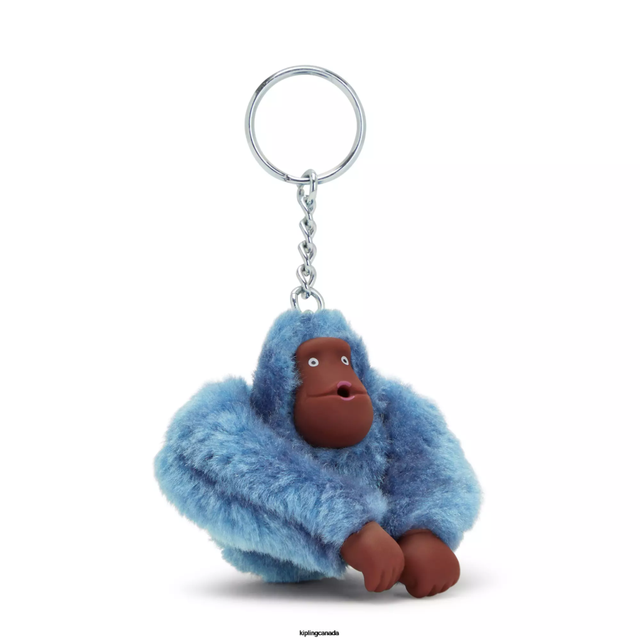 Women Keychains Kipling Blue Buzz Sven Small Monkey Keychain FHZD666