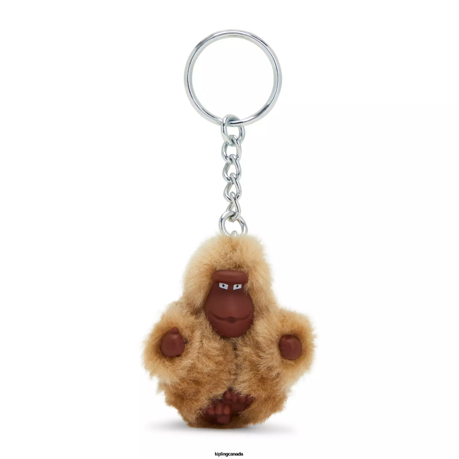 Women Keychains Kipling Caramel Beige Sven Extra Small Monkey Keychain FHZD714