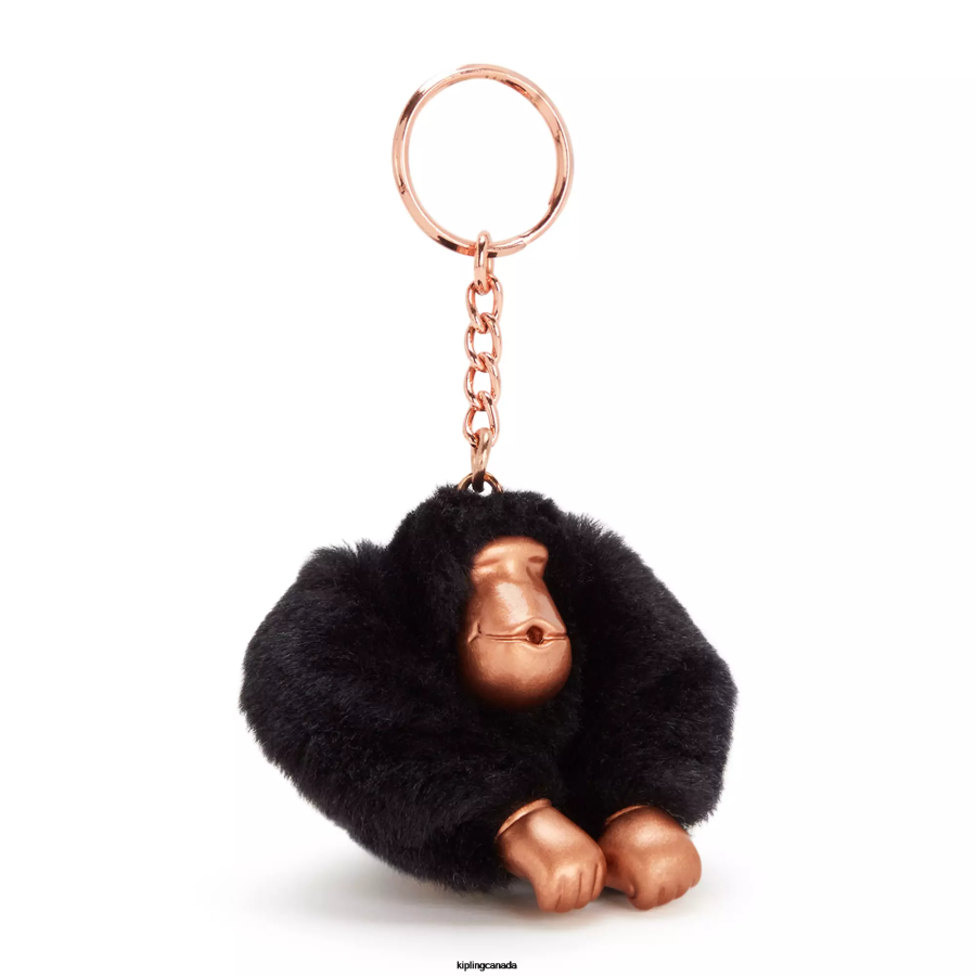 Women Keychains Kipling Opulent Black Stud Sven Small Monkey Keychain FHZD669