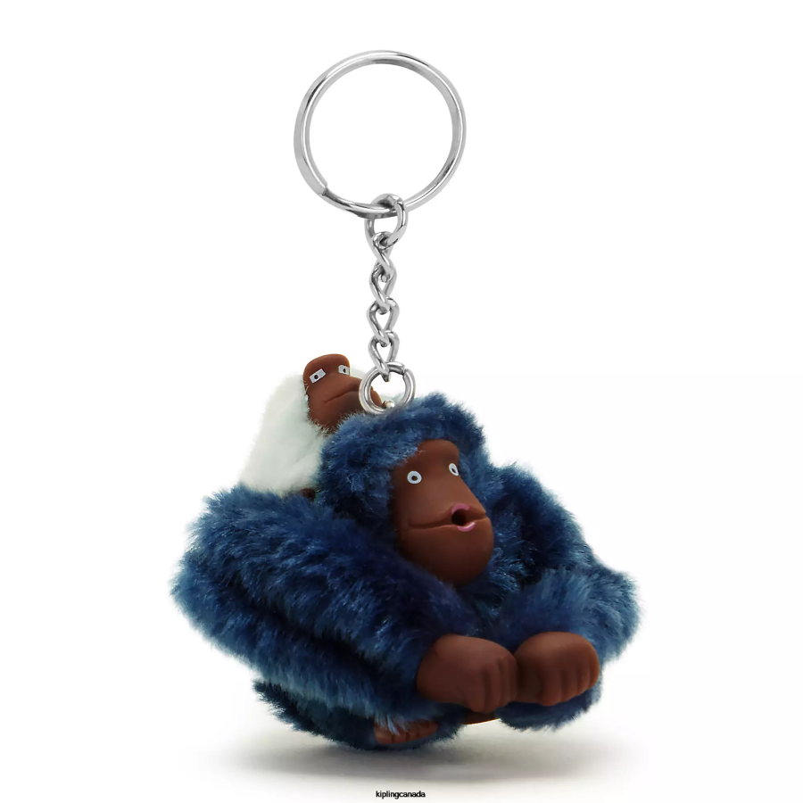 Women Keychains Kipling Polar Blue Mom And Baby Mom and Baby Sven Monkey Keychain FHZD689