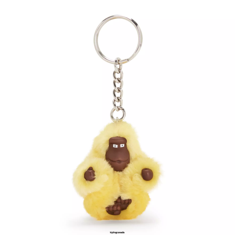 Women Keychains Kipling Sunflower Yellow Sven Extra Small Monkey Keychain FHZD702