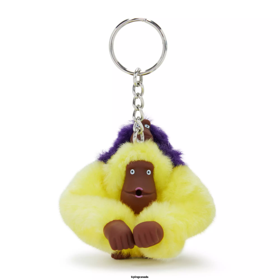 Women Keychains Kipling Sunlight Yellow Mom And Baby Mom and Baby Sven Monkey Keychain FHZD683