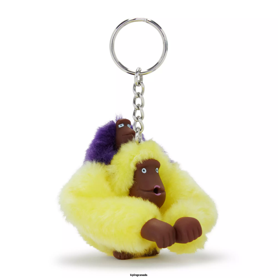 Women Keychains Kipling Sunlight Yellow Mom And Baby Mom and Baby Sven Monkey Keychain FHZD683
