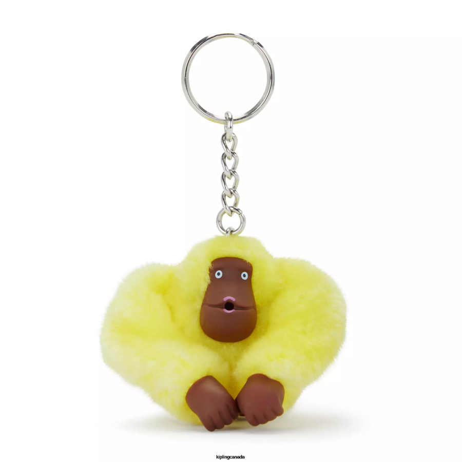 Women Keychains Kipling Sunlight Yellow Sven Small Monkey Keychain FHZD665