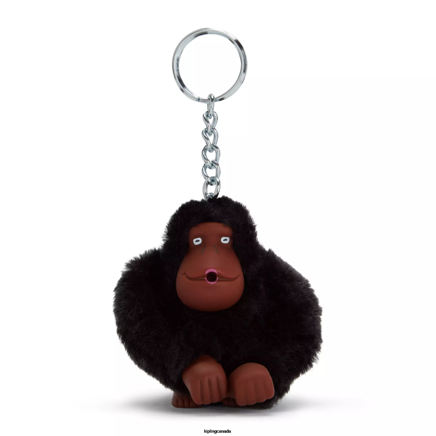 Women Keychains Kipling True Black Sven Small Monkey Keychain FHZD676