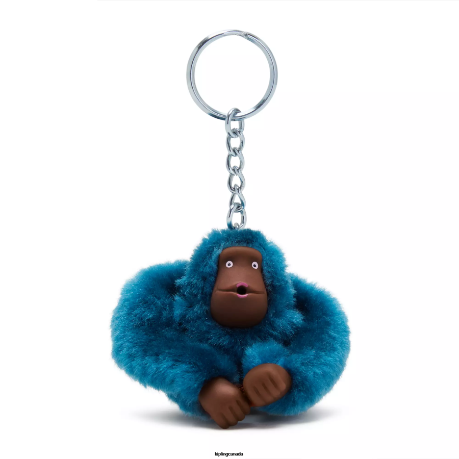 Women Keychains Kipling Twinkle Teal Sven Small Monkey Keychain FHZD680