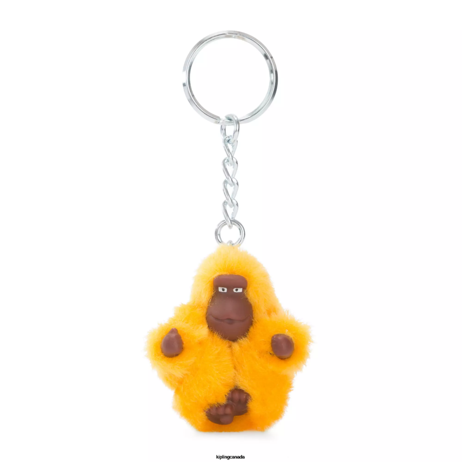 Women Keychains Kipling Vivid Yellow Sven Extra Small Monkey Keychain FHZD717
