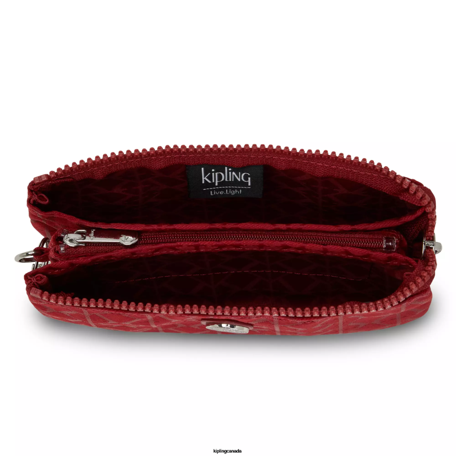 Women Pouches Kipling Signature Red Creativity Large Pouch FHZD606
