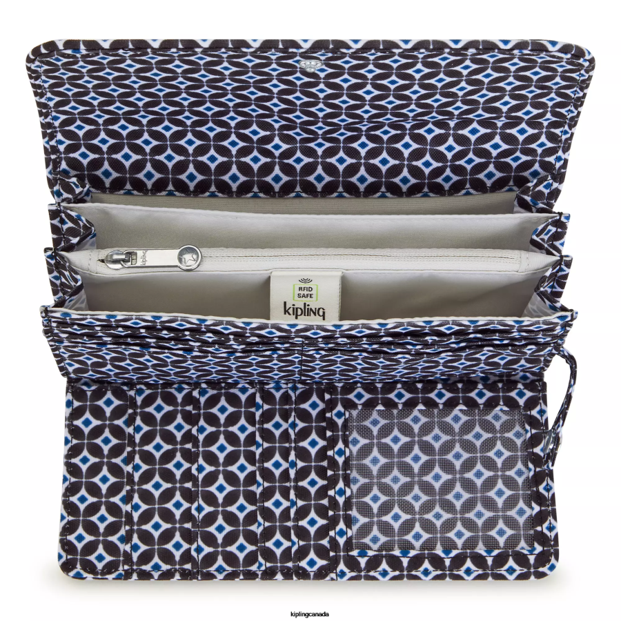 Women Wallets & Wristlets Kipling Blackish Tile Money Land Printed Snap Wallet FHZD312