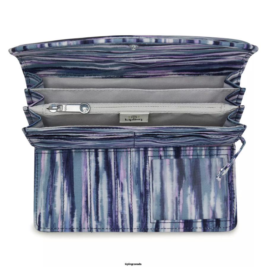 Women Wallets & Wristlets Kipling Brush Stripes Money Land Printed Snap Wallet FHZD309