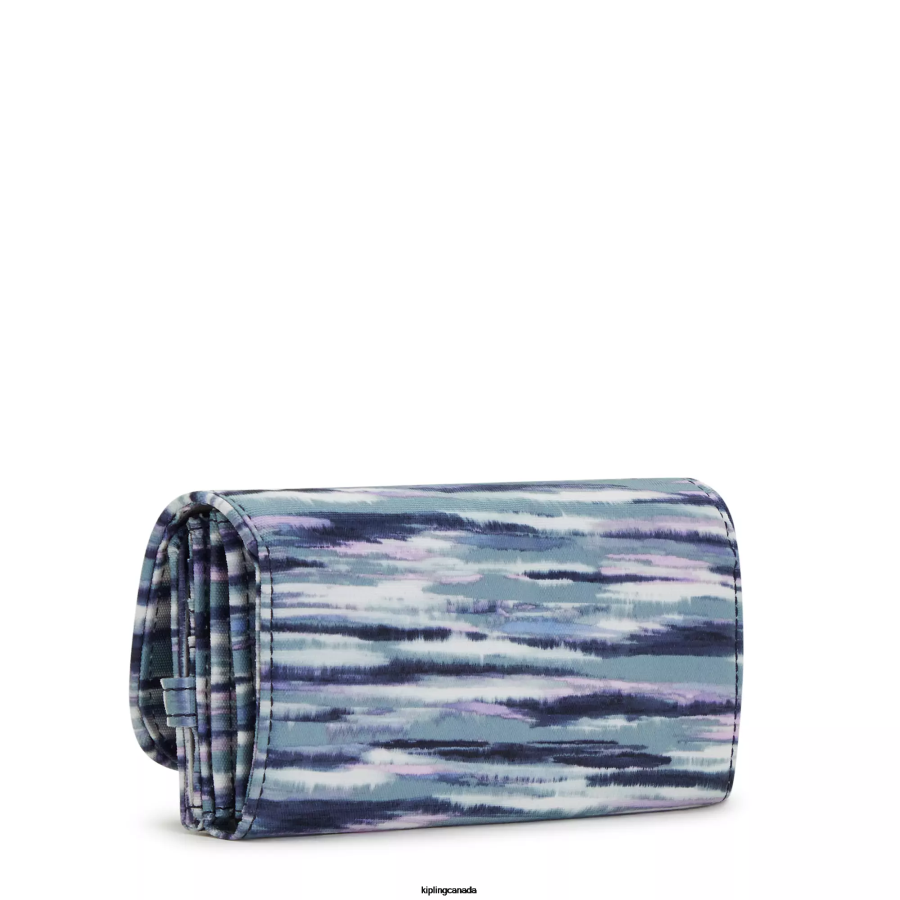Women Wallets & Wristlets Kipling Brush Stripes Money Land Printed Snap Wallet FHZD309