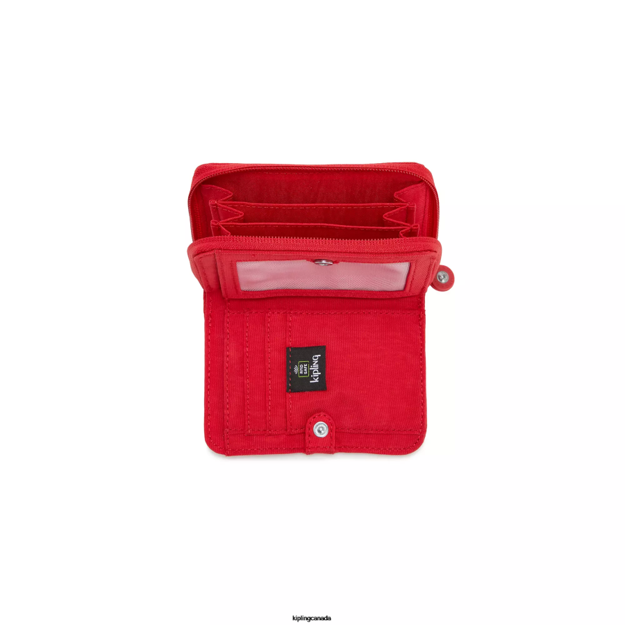 Women Wallets & Wristlets Kipling Red Rouge Money Love Small Wallet FHZD302