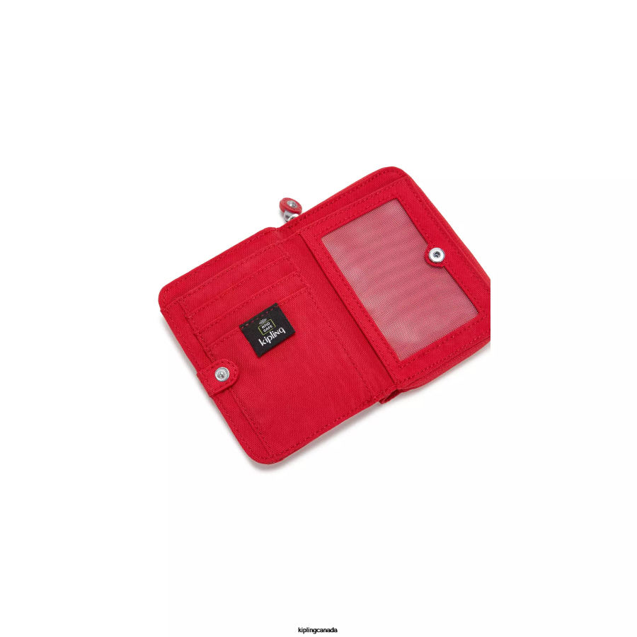 Women Wallets & Wristlets Kipling Red Rouge Money Love Small Wallet FHZD302