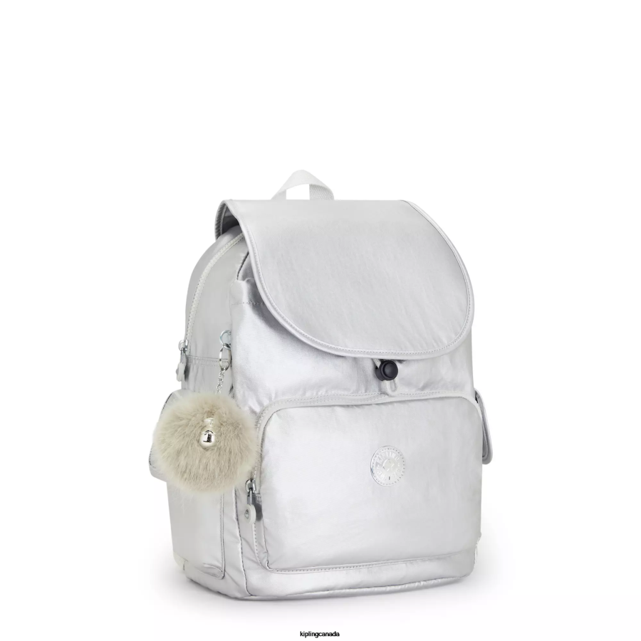 Women Fashion Backpacks Kipling Candy Metallic City Pack Metallic Backpack FHZD341