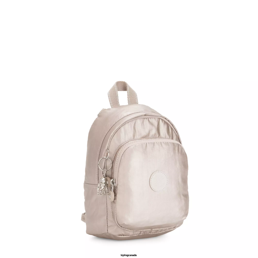 Women Fashion Backpacks Kipling Metallic Glow Delia Compact Metallic Convertible Backpack FHZD404