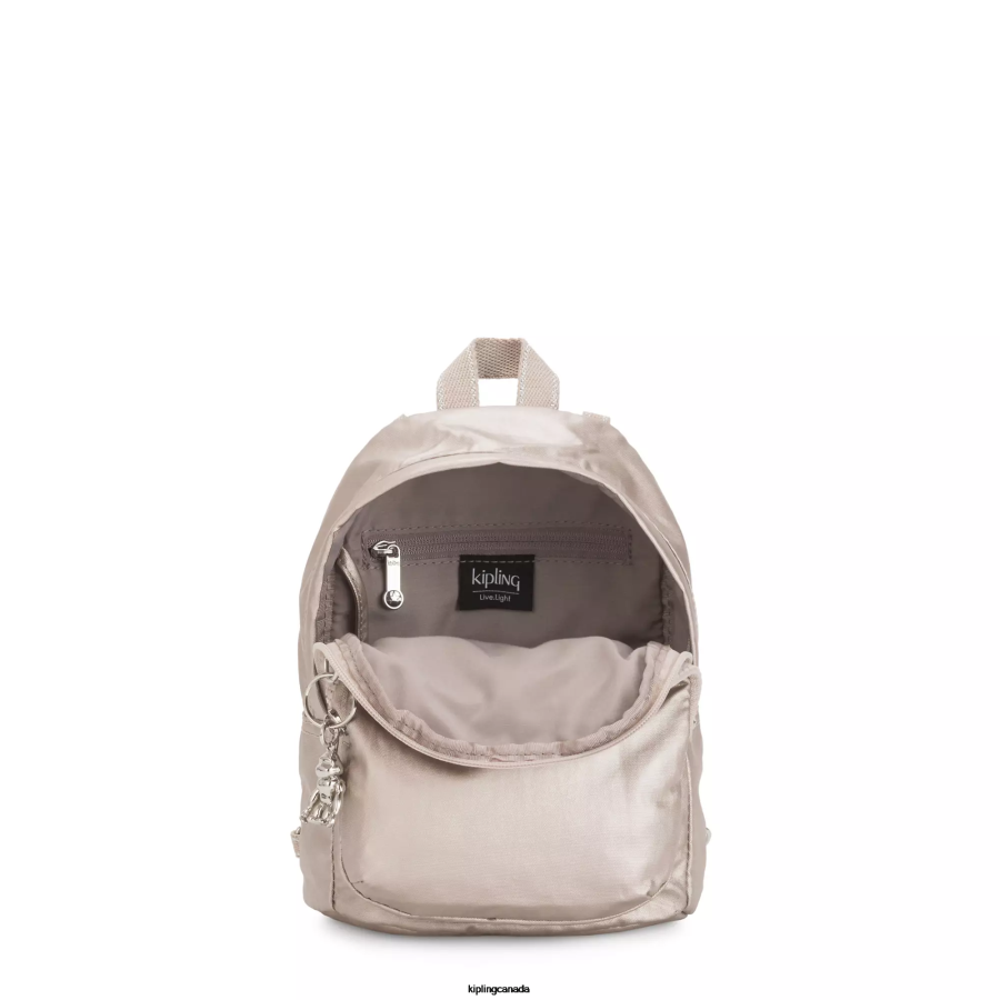 Women Fashion Backpacks Kipling Metallic Glow Delia Compact Metallic Convertible Backpack FHZD404