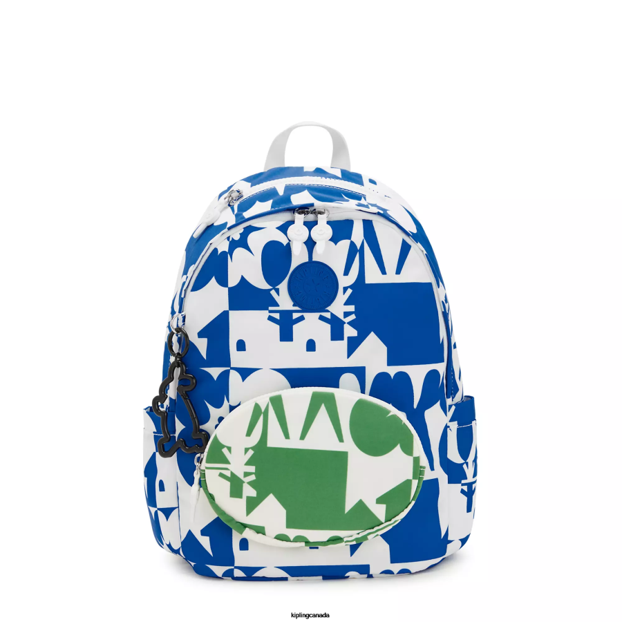 Women Fashion Backpacks Kipling Minju Multi Print Delia Minju Kim Backpack FHZD337