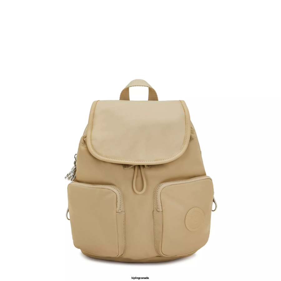 Women Fashion Backpacks Kipling Natural Beige New City Pack Backpack FHZD360