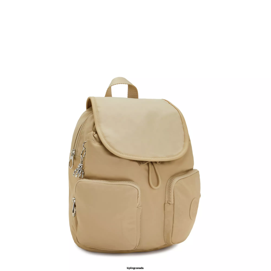 Women Fashion Backpacks Kipling Natural Beige New City Pack Backpack FHZD360