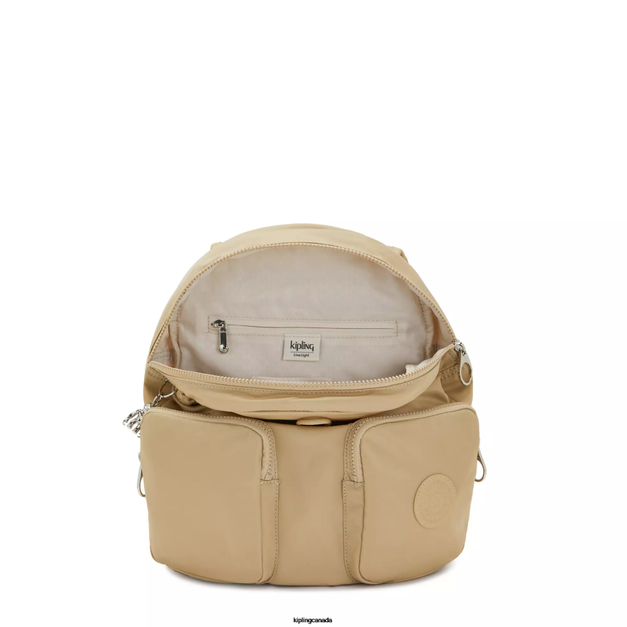 Women Fashion Backpacks Kipling Natural Beige New City Pack Backpack FHZD360