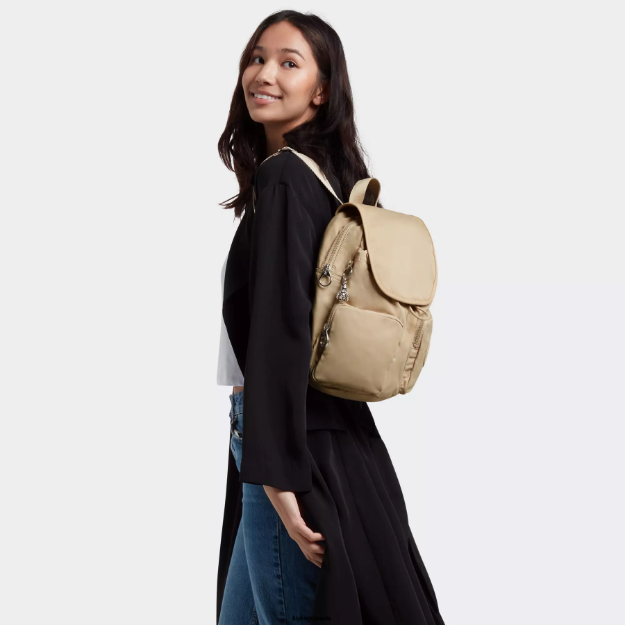 Women Fashion Backpacks Kipling Natural Beige New City Pack Backpack FHZD360
