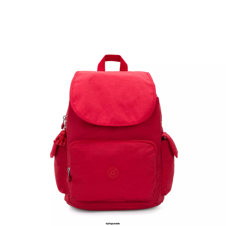 Women Fashion Backpacks Kipling Red Rouge City Pack Backpack FHZD354