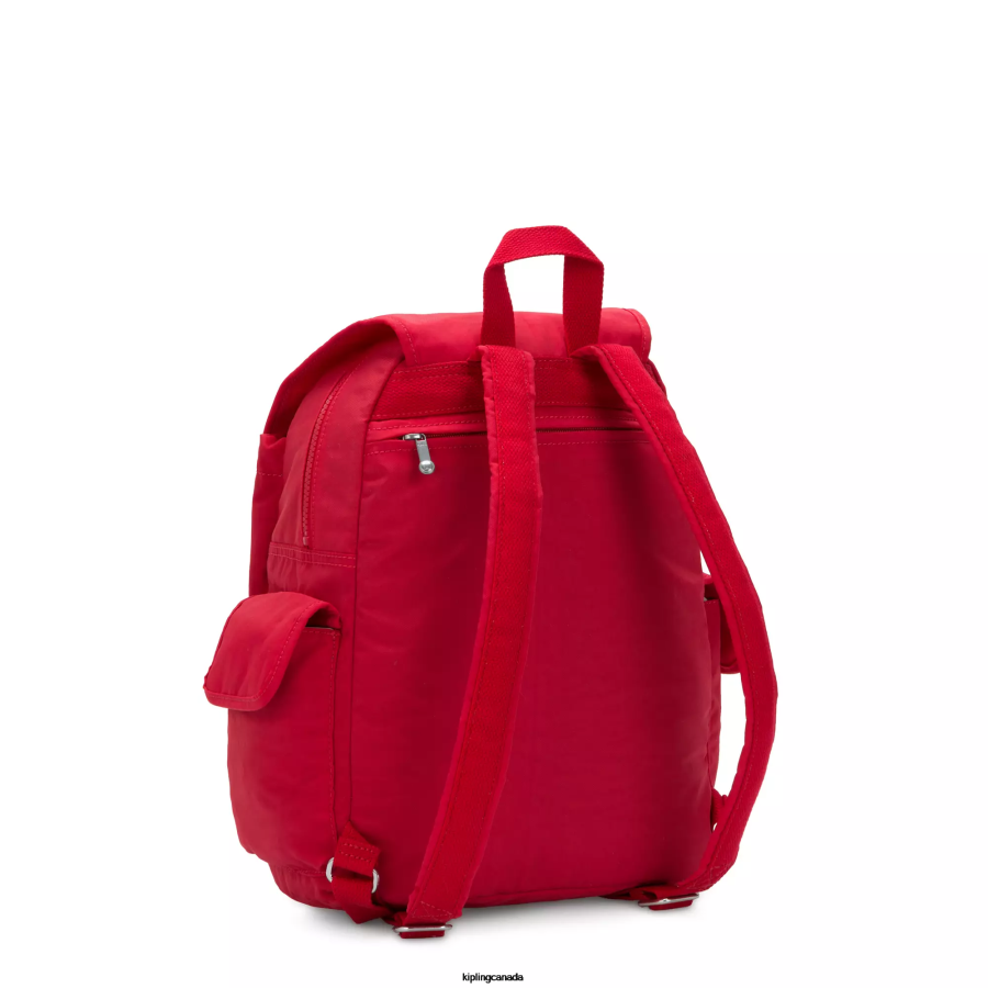 Women Fashion Backpacks Kipling Red Rouge City Pack Backpack FHZD354
