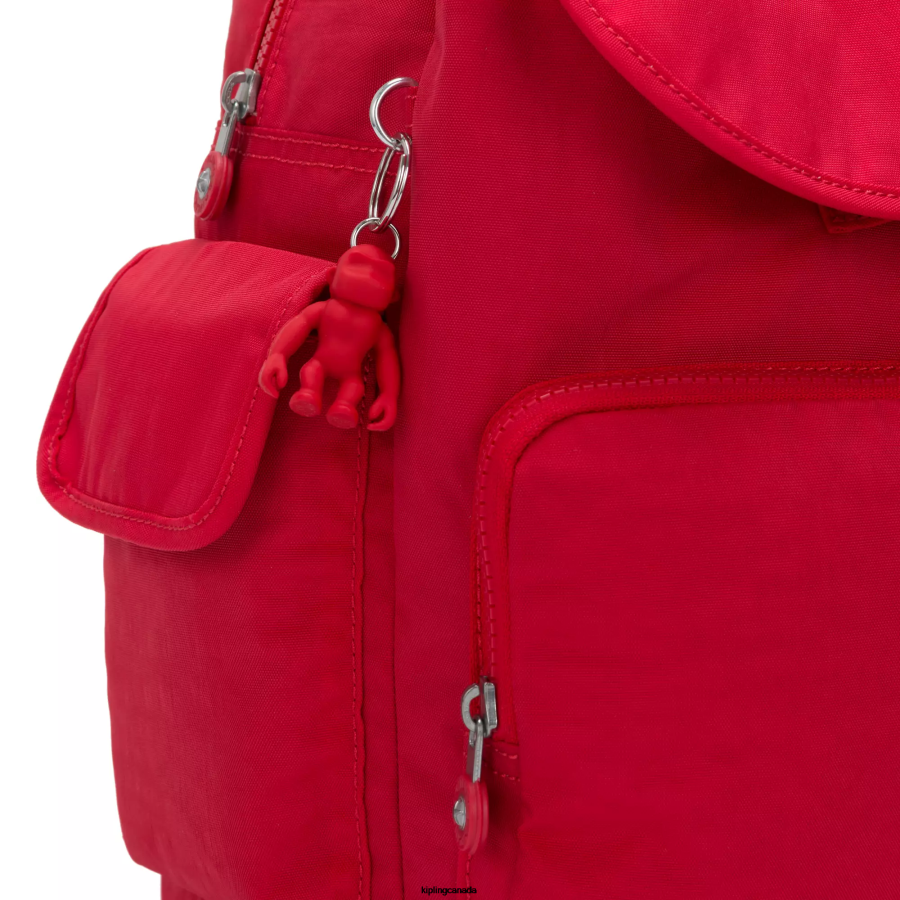 Women Fashion Backpacks Kipling Red Rouge City Pack Backpack FHZD354