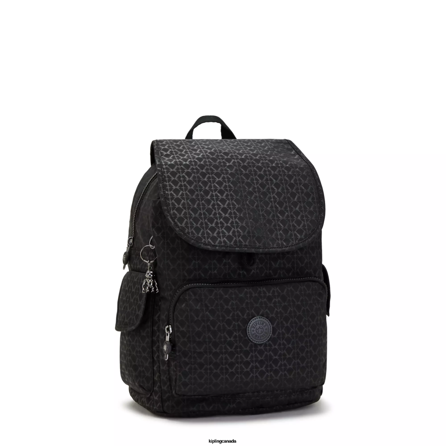Women Fashion Backpacks Kipling Signature Embossed City Pack Printed Backpack FHZD363