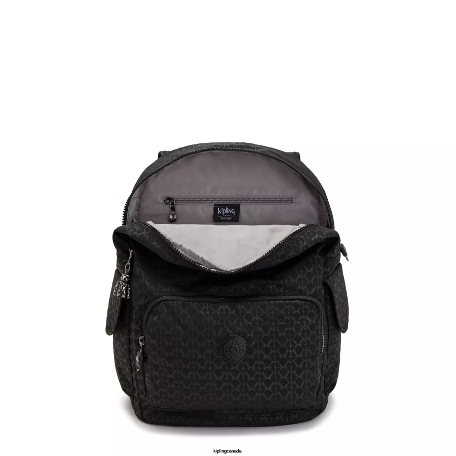 Women Fashion Backpacks Kipling Signature Embossed City Pack Printed Backpack FHZD363