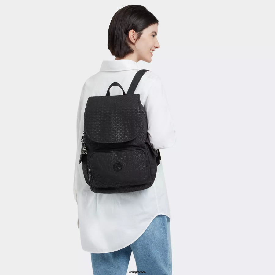 Women Fashion Backpacks Kipling Signature Embossed City Pack Printed Backpack FHZD363