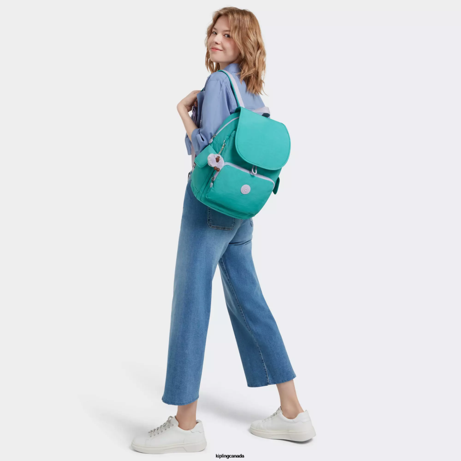 Women Fashion Backpacks Kipling Surfer Green City Pack Backpack FHZD350