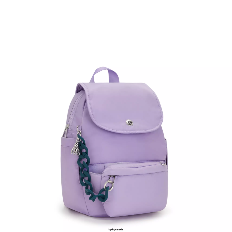 Women Fashion Backpacks Kipling VT Ice lavender City Pack Small Victoria Tang Convertible Backpack FHZD361