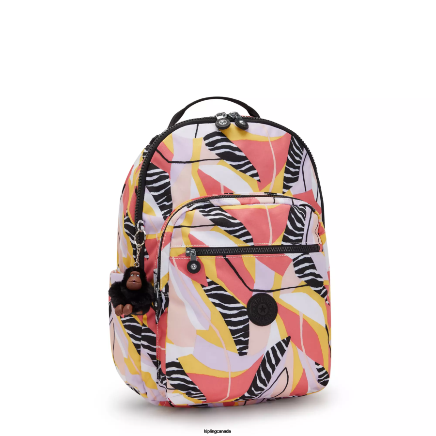 Women Laptop Backpacks Kipling Abstract Leave Seoul Large Printed 15