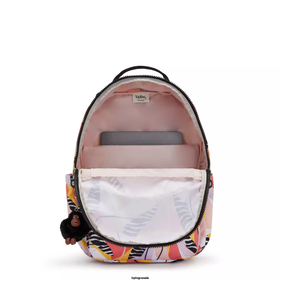 Women Laptop Backpacks Kipling Abstract Leave Seoul Large Printed 15