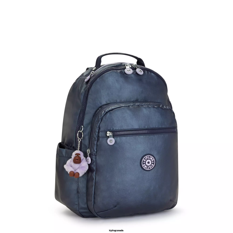 Women Laptop Backpacks Kipling Admiral Blue Seoul Large Metallic 15