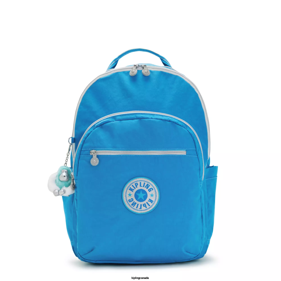 Women Laptop Backpacks Kipling Eager Blue Fun Seoul Extra Large 17" Laptop Backpack FHZD440