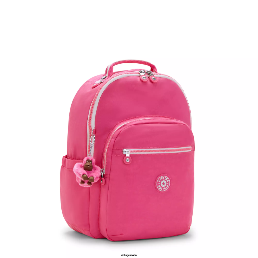 Women Laptop Backpacks Kipling Fresh Pink Seoul Large 15