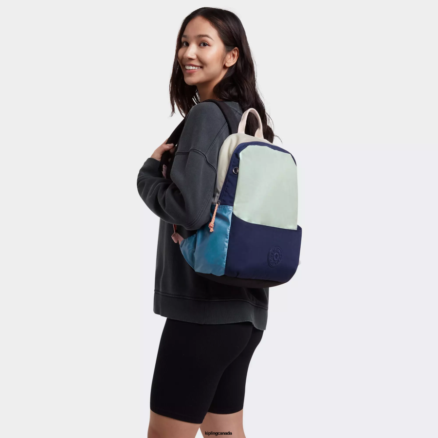 Women Laptop Backpacks Kipling Green Navy Sonnie 15