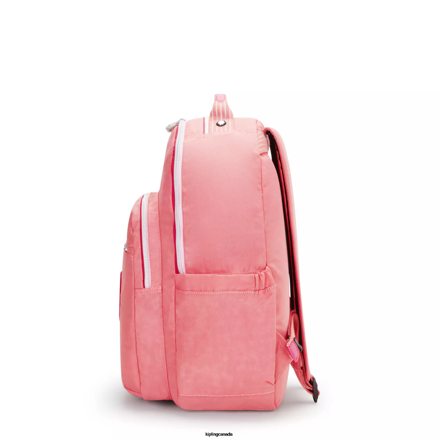 Women Laptop Backpacks Kipling Joyous Pink Fun Seoul Large 15