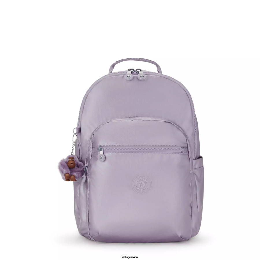Women Laptop Backpacks Kipling Orchid Metallic Seoul Large Metallic 15" Laptop Backpack FHZD502