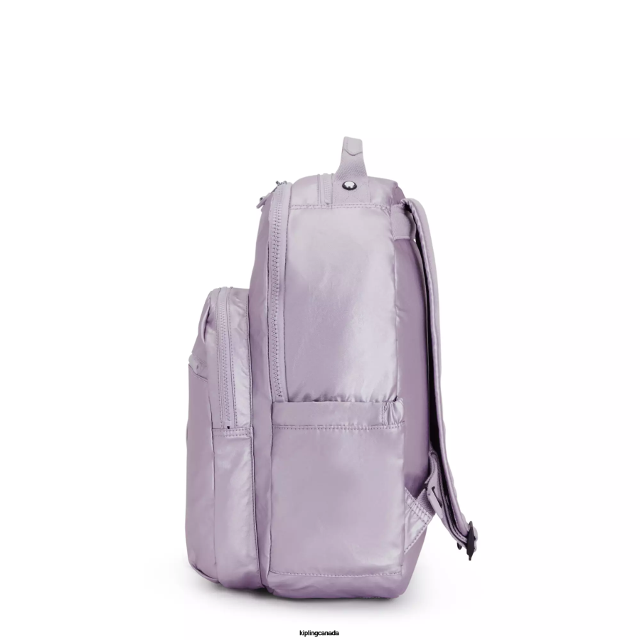 Women Laptop Backpacks Kipling Orchid Metallic Seoul Large Metallic 15