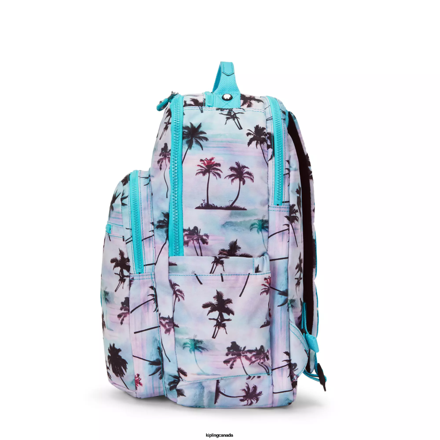 Women Laptop Backpacks Kipling Shadow Palm Print Seoul Extra Large Printed 17
