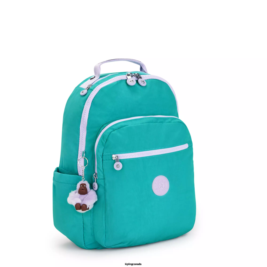 Women Laptop Backpacks Kipling Surfer Green Seoul Large 15