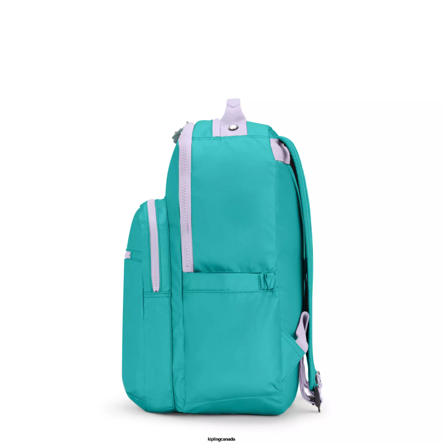 Women Laptop Backpacks Kipling Surfer Green Seoul Large 15