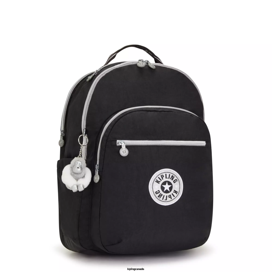Women Laptop Backpacks Kipling True Black Fun Seoul Extra Large 17