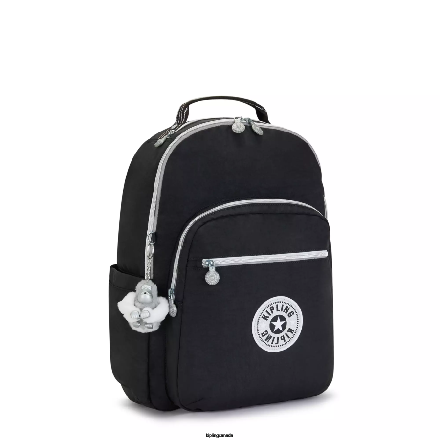Women Laptop Backpacks Kipling True Black Fun Seoul Large 15